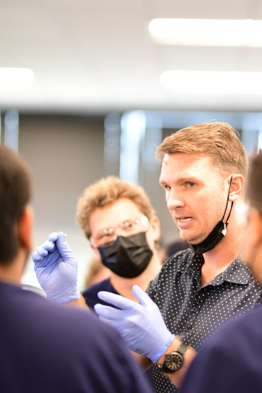 Lyon College instructors teaching Lyon college dental students